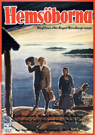 Hemsöborna 1955 poster Erik Strandmark Hjördis Petterson Nils Hallberg Arne Mattsson Text: August Strindberg Skärgård