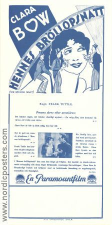 Hennes bröllopsnatt 1930 poster Clara Bow Ralph Forbes Charles Ruggles Frank Tuttle