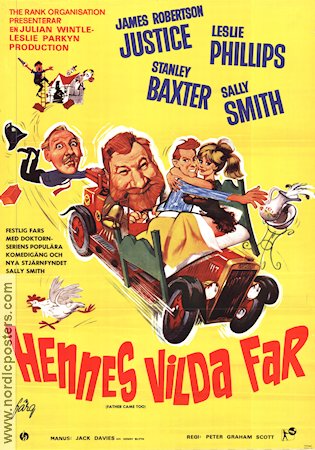 Hennes vilda far 1964 poster James Robertson Justice Leslie Phillips Stanley Baxter Peter Graham Scott