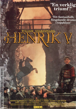 Henrik V 1996 poster Paul Scofield Derek Jacobi Christian Bale Kenneth Branagh Text: William Shakespeare