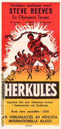 Herkules 1958 poster Steve Reeves Sylva Koscina Fabrizio Mioni Pietro Francisci Svärd och sandal