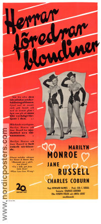 Herrar föredrar blondiner 1953 poster Marilyn Monroe Jane Russell Charles Coburn Howard Hawks Romantik Musikaler