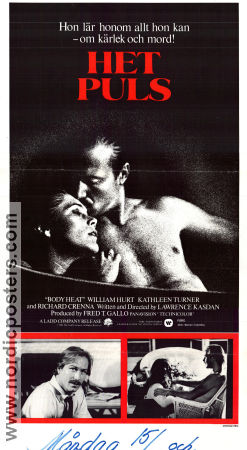 Het puls 1981 poster William Hurt Kathleen Turner Richard Crenna Lawrence Kasdan