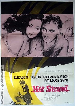 Het strand 1965 poster Richard Burton Elizabeth Taylor Eva Marie Saint Vincente Minnelli Strand