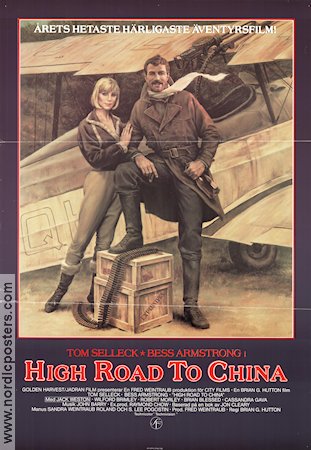High Road to China 1983 poster Tom Selleck Bess Armstrong Jack Weston Brian G Hutton Flyg