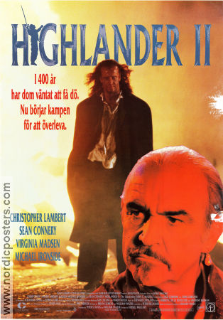 Highlander 2 1991 poster Christopher Lambert Sean Connery Virginia Madsen Russell Mulcahy