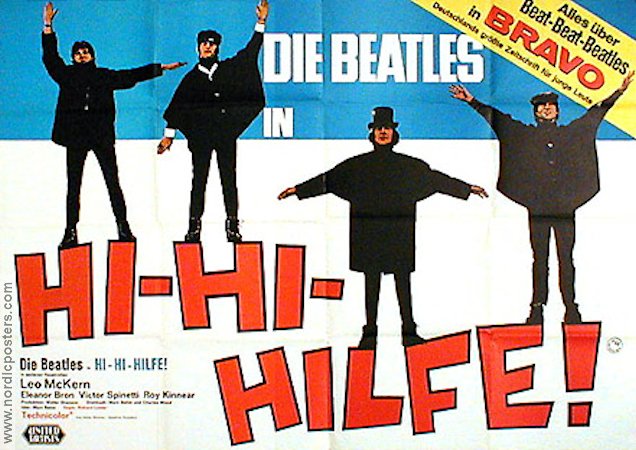 Hi-Hi-Hilfe 1965 poster Beatles John Lennon Paul McCartney George Harrison Richard Lester Rock och pop Musikaler