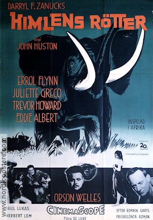 Himlens rötter 1959 poster Errol Flynn Juliette Greco Trevor Howard John Huston