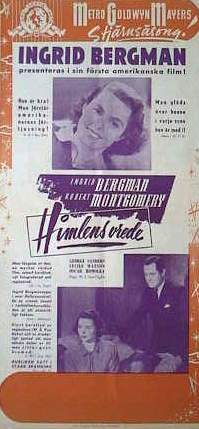 Himlens vrede 1941 poster Ingrid Bergman Robert Montgomery
