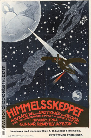Himmelsskeppet 1918 poster Gunnar Tolnaes Zanny Petersen Holger-Madsen Danmark