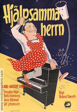 Hjälpsamma herrn 1954 poster Carl-Gustaf Lindstedt Britta Holmberg Douglas Håge Robert Brandt