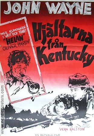 Hjältarna från Kentucky 1951 poster John Wayne Oliver Hardy