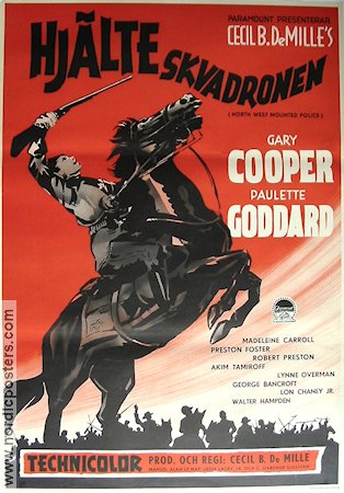 Hjälteskvadronen 1941 poster Gary Cooper Madeleine Carroll Cecil B DeMille