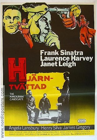 Hjärntvättad 1963 poster Frank Sinatra Janet Leigh John Frankenheimer Film Noir Politik