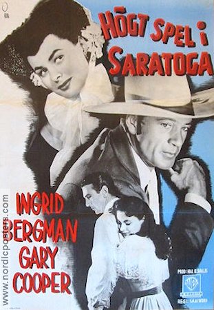 Högt spel i Saratoga 1946 poster Ingrid Bergman Gary Cooper