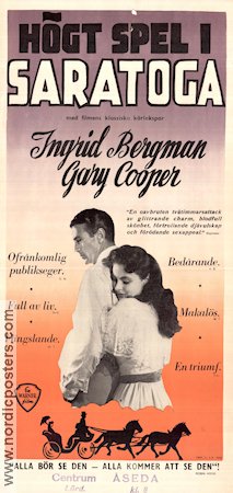 Högt spel i Saratoga 1946 poster Ingrid Bergman Gary Cooper