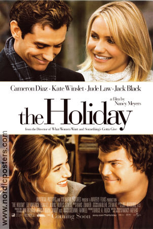 The Holiday 2006 poster Cameron Diaz Kate Winslet Jude Law Jack Black Nancy Meyers