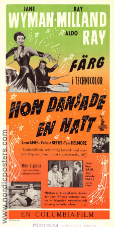 Hon dansade en natt 1953 poster Jane Wyman Ray Milland Aldo Ray Alexander Hall Musikaler