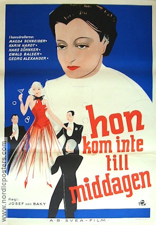 Hon kom inte till middagen 1940 poster Magda Schneider Karin Hardt Hans Söhnker