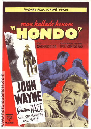 Hondo 1953 poster John Wayne Geraldine Page Ward Bond John Farrow