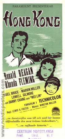 Hong Kong 1952 poster Ronald Reagan Rhonda Fleming Nigel Bruce Lewis R Foster Asien