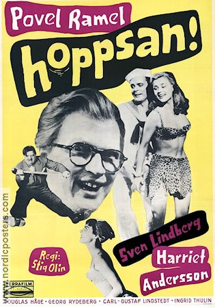 Hoppsan 1955 poster Povel Ramel Sven Lindberg Harriet Andersson Stig Olin