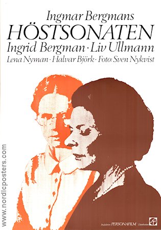 Höstsonaten 1978 poster Ingrid Bergman Liv Ullmann Ingmar Bergman Foto: Sven Nykvist Konstaffischer