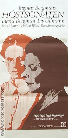 Höstsonaten 1978 poster Ingrid Bergman Liv Ullmann Ingmar Bergman Foto: Sven Nykvist