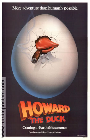 Howard the Duck 1986 poster Lea Thompson Jeffrey Jones Tim Robbins Willard Huyck Från serier Rökning