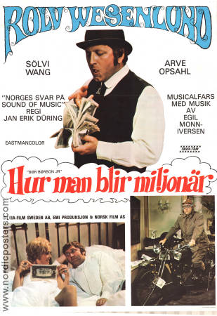 Hur man blir miljonär 1974 poster Rolv Wesenlund Jan Erik Düring