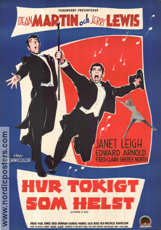 Hur tokigt som helst 1954 poster Jerry Lewis Dean Martin Janet Leigh Norman Taurog Dans Musikaler