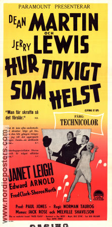 Hur tokigt som helst 1954 poster Jerry Lewis Dean Martin Janet Leigh Norman Taurog Dans Musikaler