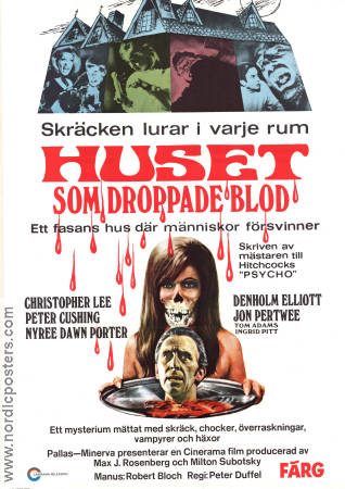 Huset som droppade blod 1971 poster Christopher Lee Peter Cushing Peter Duffel