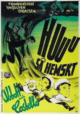 Huuu så hemskt 1948 poster Abbott and Costello Bud Abbott Lou Costello Lon Chaney Jr Charles Barton