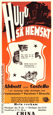 Huuu så hemskt 1948 poster Abbott and Costello Bud Abbott Lou Costello Lon Chaney Jr Charles Barton