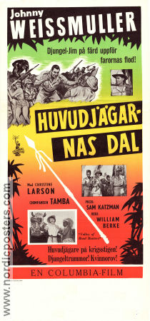 Huvudjägarnas dal 1953 poster Johnny Weissmuller Christine Larson Robert Foulk William Berke