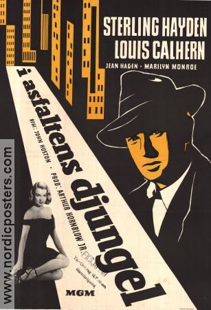 I asfaltens djungel 1950 poster Marilyn Monroe Sterling Hayden Louis Calhern Jean Hagen John Huston Film Noir