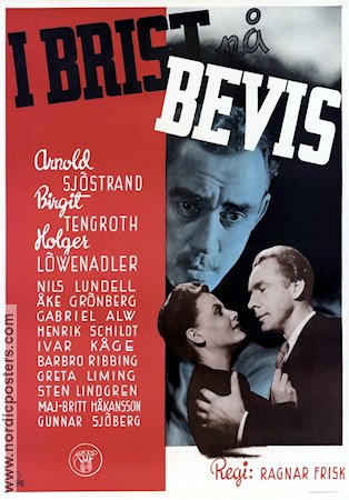 I brist på bevis 1943 poster Arnold Sjöstrand Birgit Tengroth Holger Löwenadler Ragnar Frisk