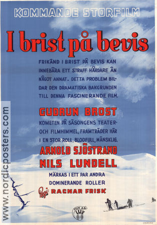 I brist på bevis 1943 poster Arnold Sjöstrand Birgit Tengroth Holger Löwenadler Ragnar Frisk Berg