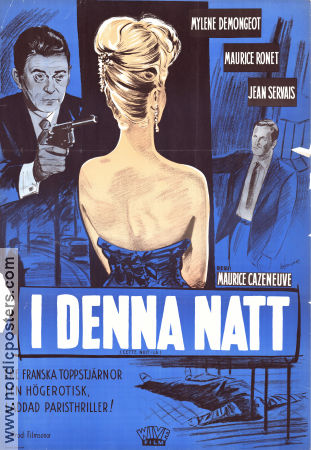 I denna natt 1958 poster Mylene Demongeot Jean Servais Maurice Cazeneuve