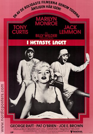 I hetaste laget 1959 poster Marilyn Monroe Jack Lemmon Tony Curtis Billy Wilder