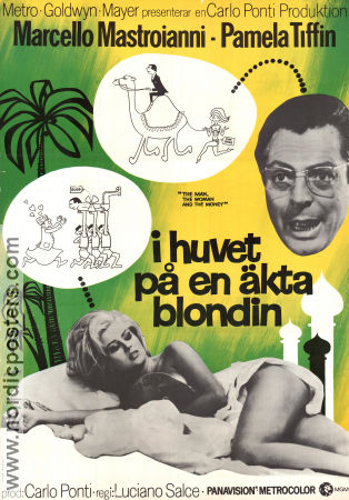 I huvet på en äkta blondin 1970 poster Marcello Mastroianni Pamela Tiffin Luciano Salce Damer