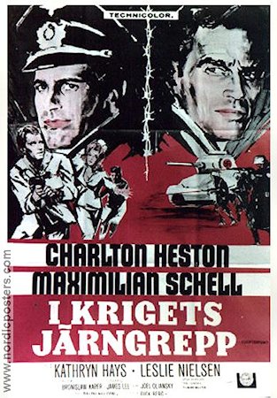 I krigets järngrepp 1970 poster Charlton Heston Maximilian Schell Krig