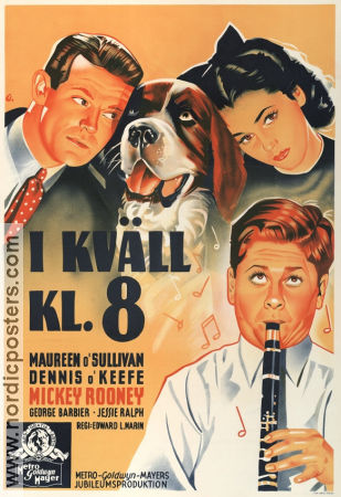 I kväll kl 8 1938 poster Maureen O´Sullivan Dennis O´Keefe Edwin L Marin