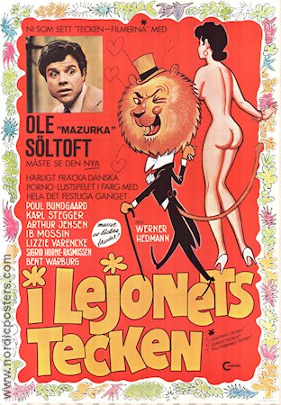 I lejonets tecken 1976 poster Ole Söltoft Sigrid Horne-Rasmussen Else Petersen Ann-Marie Berglund Werner Hedman Danmark