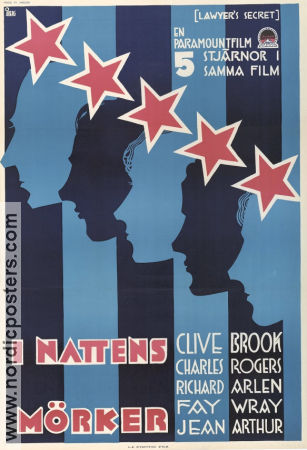 I nattens mörker 1931 poster Clive Brook Charles Buddy Rogers Louis J Gasnier