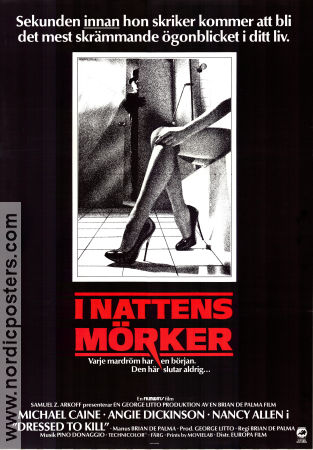 I nattens mörker 1980 poster Michael Caine Angie Dickinson Nancy Allen9la Brian De Palma