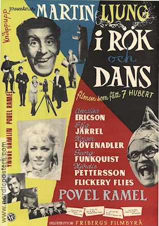 I rök och dans 1954 poster Povel Ramel Martin Ljung Annalisa Ericson Stig Järrel Bengt Blomgren