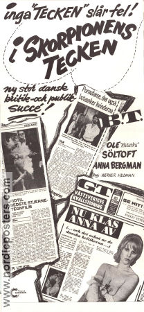 I skorpionens tecken 1977 poster Ole Söltoft Anna Bergman Poul Bundgaard Werner Hedman Danmark