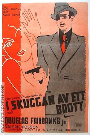 I skuggan av ett brott 1937 poster Douglas Fairbanks Jr Art Deco